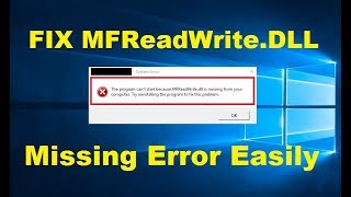 How To Fix MFReadWritedll Is Missing Error In Windows PC  Laptop 2 Simple Solutions [upl. by Mccully]