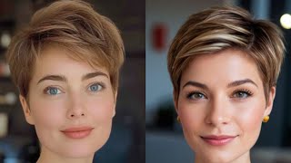 Grey Fine Pixie Haircut Style For Women over 40  curly pixie cut 2024  Best Short Haircut [upl. by Ashlen951]