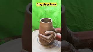 Clay piggy bank shorts video pottery clayart claypot viral artwork art youtubeshorts [upl. by Sedda403]