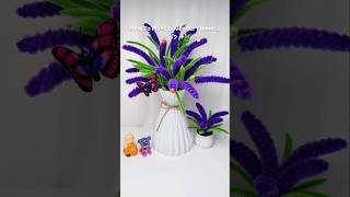 easy way to make lavender flowers from pipe cleaners flowerscraft handmadepipes [upl. by Trebron]