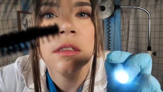 ASMR Hospital Eye amp Eyelash Exam  Lots of Unintelligible Whispering Measuring [upl. by Llesirg]