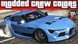 75 GREATEST Modded Crew Colors in GTA with Social Club Tutorial amp Glitter Effect [upl. by Nevaeh292]