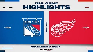 NHL Highlights  Rangers vs Red Wings  November 9 2024 [upl. by Anahsit]