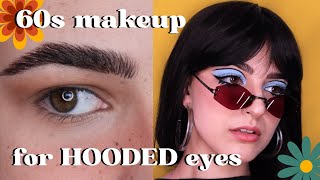 how to do 60s makeup for hooded eyes  in depth makeup tutorial [upl. by Tevis]