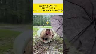 Stormy DayThis Family Turns It Into a Comedy Show 😮😂 shorts [upl. by Ahsier]