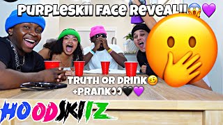 Purpleskiiz Face Reveal 😱💜Truth or drink PRANK🤣 Hoodskiiz [upl. by Avot876]