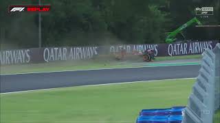 Charles Leclerc crash Hungarian GP 2024 FP2 [upl. by Dotson]