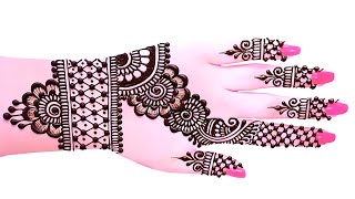 New stylish back hand mehndi design  Easy Mehndi Design  Mehndi ka design  Mehndi design Mehndi [upl. by Perl151]