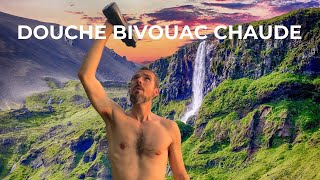 DOUCHE CHAUDE AU BIVOUAC  Avec ma Gourde ÖKO Noire [upl. by Nnalatsyrc]