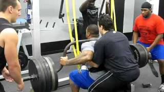 NFL FB Jeff Logan 615 lb Chamerbered Squat [upl. by Nadab440]