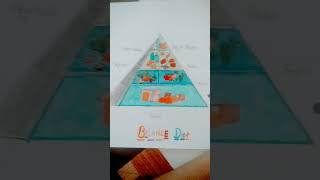 diagram of Balanced diet in pyramid📒📒📒 [upl. by Aicirtam445]