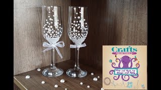 DIY Tutorial Wedding glasses  DampA Crafts [upl. by Lemyt]