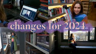 january vlog changes and goals for 2024  christmas book haul  new DMs [upl. by Carlota149]