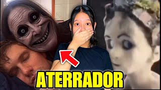 ESTOS TIK TOKS ATERRADORES TE CAUSARÁN PESADILLAS😱 REACCIONANDO A TIK TOKS DE TERROR Regina MH [upl. by Martainn]