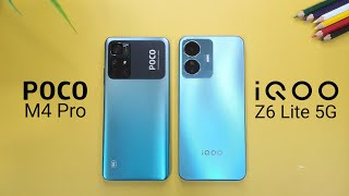 iQOO Z6 Lite 5G vs POCO M4 Pro 5G  Camera  Battery  Display and Performance [upl. by Enaasiali]