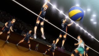 ハイキュー Hinata hit the ball straight down to score for the team surprising the Aoba Johsai [upl. by Elidad]