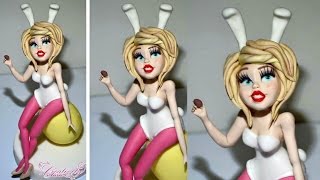 Tutorial Sexy Bunny Easter cake topper fondant torta in pasta di zucchero coniglietta pasqua [upl. by Bose106]