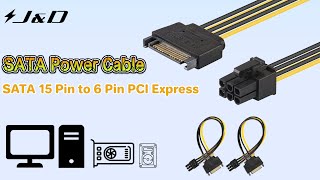 🔌 JampD SATA Power Cable 15 Pin to 6 Pin PCIe Adapter 2 Pack 🎮 [upl. by Stauffer]