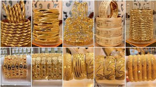 Latest Stunning Gold BanglesRoyal Gold Bangles Luxury Gold Bangles [upl. by Anitnelav]