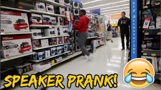 INTENSE WALMART SPEAKER PRANK  KICKED OUT [upl. by Sinne759]