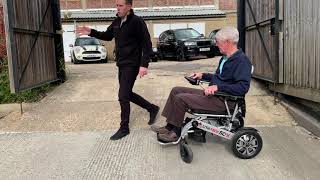 How use an electric folding wheelchair outside  full LITHTECH SMART CHAIR X demo [upl. by Jeanie]