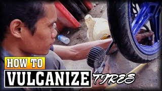 Vulcanizing tubeless tire [upl. by Delcine287]