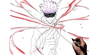 How To Draw Gojo Reversal Red  Step By Step  Jujutsu Kaisen [upl. by Derfliw]