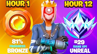 Bronze to UNREAL SOLO Ranked SPEEDRUN in 12 Hours Season 2 Fortnite [upl. by Saddler]