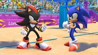 Mario amp Sonic At The London 2012 Olympic Games Beach Volleyball 121 Sonic amp Shadow CPU HARD [upl. by Aydan]