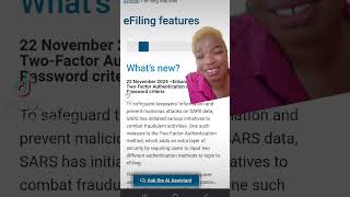 Part 1 SARS efiling OTP and system updates Your email and cell phone number impact [upl. by Tibold]