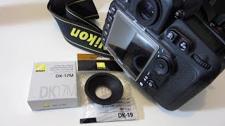 Nikon D810  DK17M magnifying eyepiece and DK19 rubber eyecup installation [upl. by Nodle489]