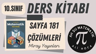 10Sınıf Matematik Kitabı Sayfa 181 CevaplarıÇözümleri Miray Yayınları [upl. by Orgalim]