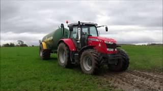 Slurry Spreading with Massey Ferguson 7618 amp Major [upl. by Cazzie]