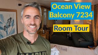 Ocean View Balcony 7234 Room Tour on Independence of the Seas  Royal Caribbean [upl. by Erastes]