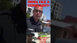 Frauditor Joey Boy Threatens Cop amp Complaint Incoming shorts police cops [upl. by Persas]