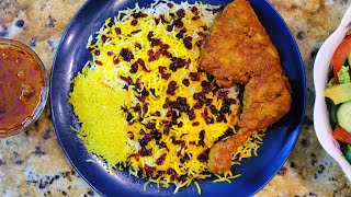 Zereshk Polo ba Morgh Traditional Persian Barberry Rice with Chicken  Cooking with Yousef [upl. by Ayenet236]