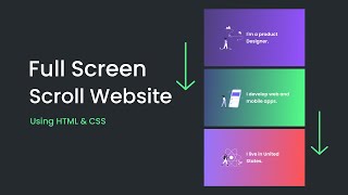 How To Make Full Screen Scrolling Website Using HTML And CSS [upl. by Nnylyrehc42]