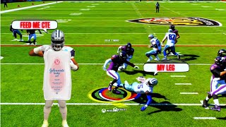 HE DRENCHED THE BALL IN BABY OIL SO I GAVE HIM CTE Madden 25 Gameplay [upl. by Derrik]