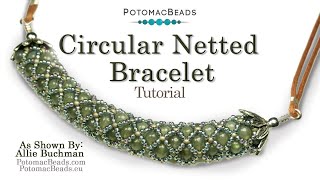 Circular Netted Bracelet DIY JewelryMaking Tutorial by PotomacBeads [upl. by Lucic]