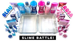 BLAU vs PINK SLIME Nur dm Produkte mischen Alles in einer Farbe Lila Schleim ASMR [upl. by Aramas352]