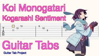 Koi monogatari OP Kogarashi Sentiment Guitar Tutorial Tabs Chiwa Saito 恋物語 OP 木枯らしセンティメント [upl. by Hennessy]