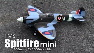 FMS mini Spitfire  maiden flight [upl. by Enileme707]