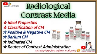 Contrast media in Radiography Types of Contrast Media XrayCTFluoroscopy contrast media [upl. by Adnim]