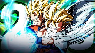 RIDICULOUSLY STRONG 200 LR TEQ SSJ Goku Gohan Max Links vs Legendary Vegeta  DBZ Dokkan Battle [upl. by Eimarrej]