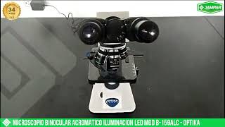 MICROSCOPIO BINOCULAR ACROMATICO ILUMINACION LED MODELO B159ALC OPTIKA [upl. by Aromat680]