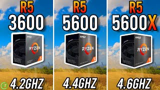 Ryzen 5 3600 vs Ryzen 5 5600 vs Ryzen 5 5600X [upl. by Lledroc]