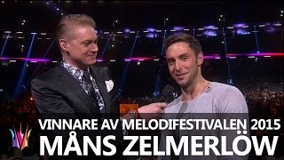 Vinnarintervju med Måns Zelmerlöw  Vinnare av Melodifestivalen 2015 [upl. by Taran]