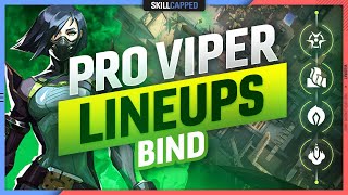 The BEST PRO Viper LINEUPS SETUPS amp ONE WAYS for BIND  Valorant Guide [upl. by Esinyt]