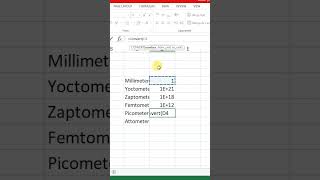 Convert Millimeter into Picometer in Microsoft Excel msexcel excel shorts [upl. by Nehr]