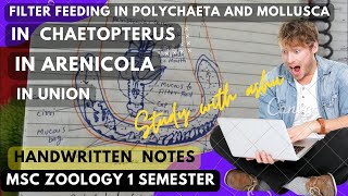 Filter feeding structure and method in polychaeta and mollusca for MSc zoology 1st semester notes [upl. by Nihcas]